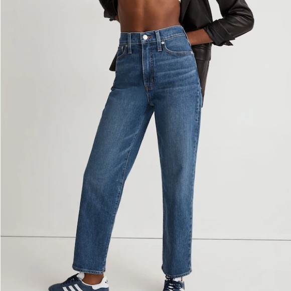 Madewell Denim - Madewell Perfect Vintage Jean High Rise Straight Crop Medium Wash 28
